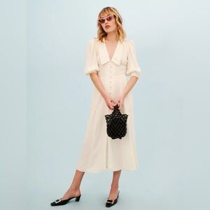 Reformation Cream Midi Dress